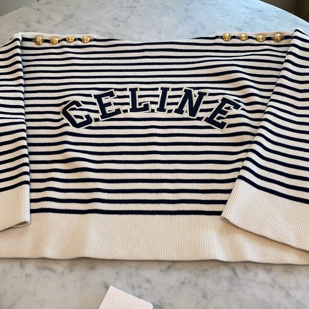 Celine Boat Neck Logo Sweater
